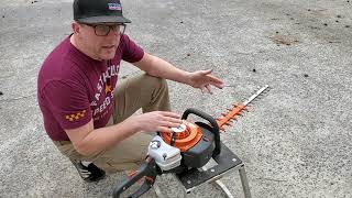 STIHL HS82R Hedger Basic Operation Use Crank Start Choke Adjust Air Filter Spark Plug