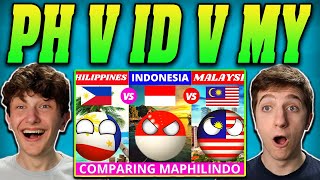 Americans React to Philippines vs Indonesia vs Malaysia - Country Comparison!
