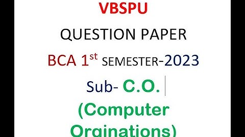 C O BCA 1st Semester 2023
