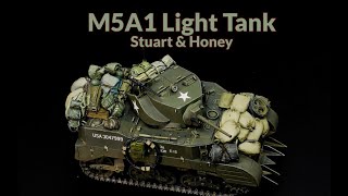 【Model Building】M5A1 Stuart - Tamiya - 1/35 Tank Model - Honey of Allies.