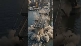 Insane City Suspension Bridge Collapse VFX Breakdown! 🌉💥 #Shorts