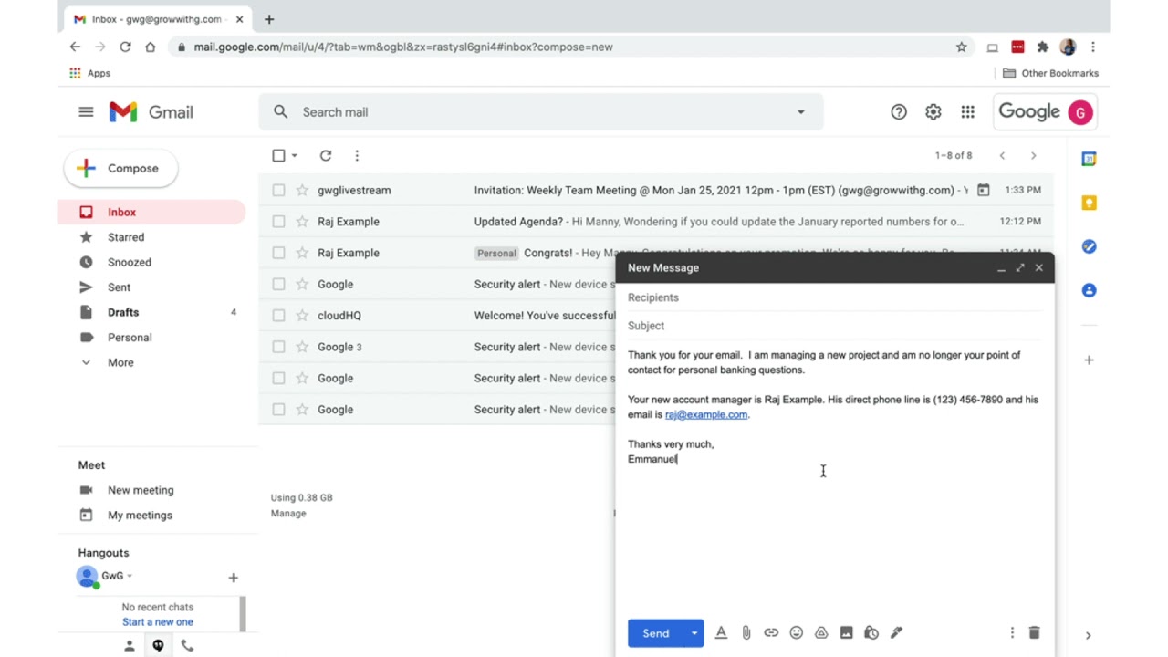 how to create presentation in gmail