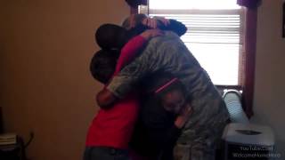 Soldier Surprises His Younger Siblings