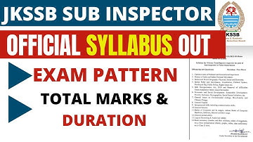 JKP Sub inspector syllabus out | jkssb si syllabus 2022 | JKP SI Syllabus | jkp sub inspector