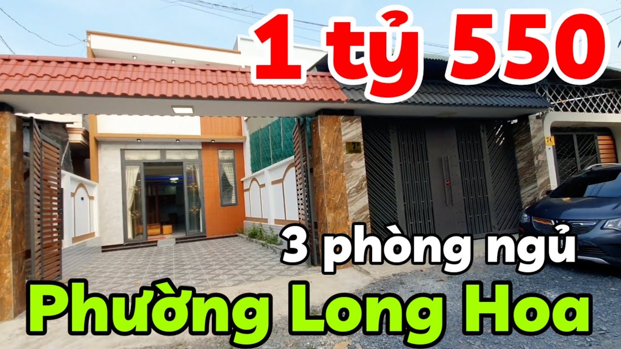 Nhà 1 tỷ 550 triệu lầu lửng sân ô tô 3 phòng ngủ 3 toilet ở phường Long Hoa Tây Ninh cách TPHCM 70km