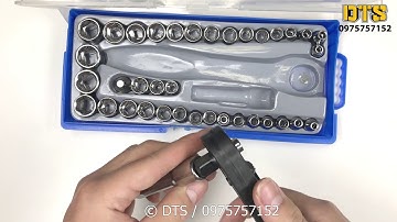 Bộ tuýp - Bộ khẩu sửa chữa 38 chi tiết thép Cr-V 1/4 3/8 R