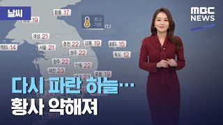 [날씨] 다시 파란 하늘…황사 약해져 (2021.03.30/뉴스외전/MBC)