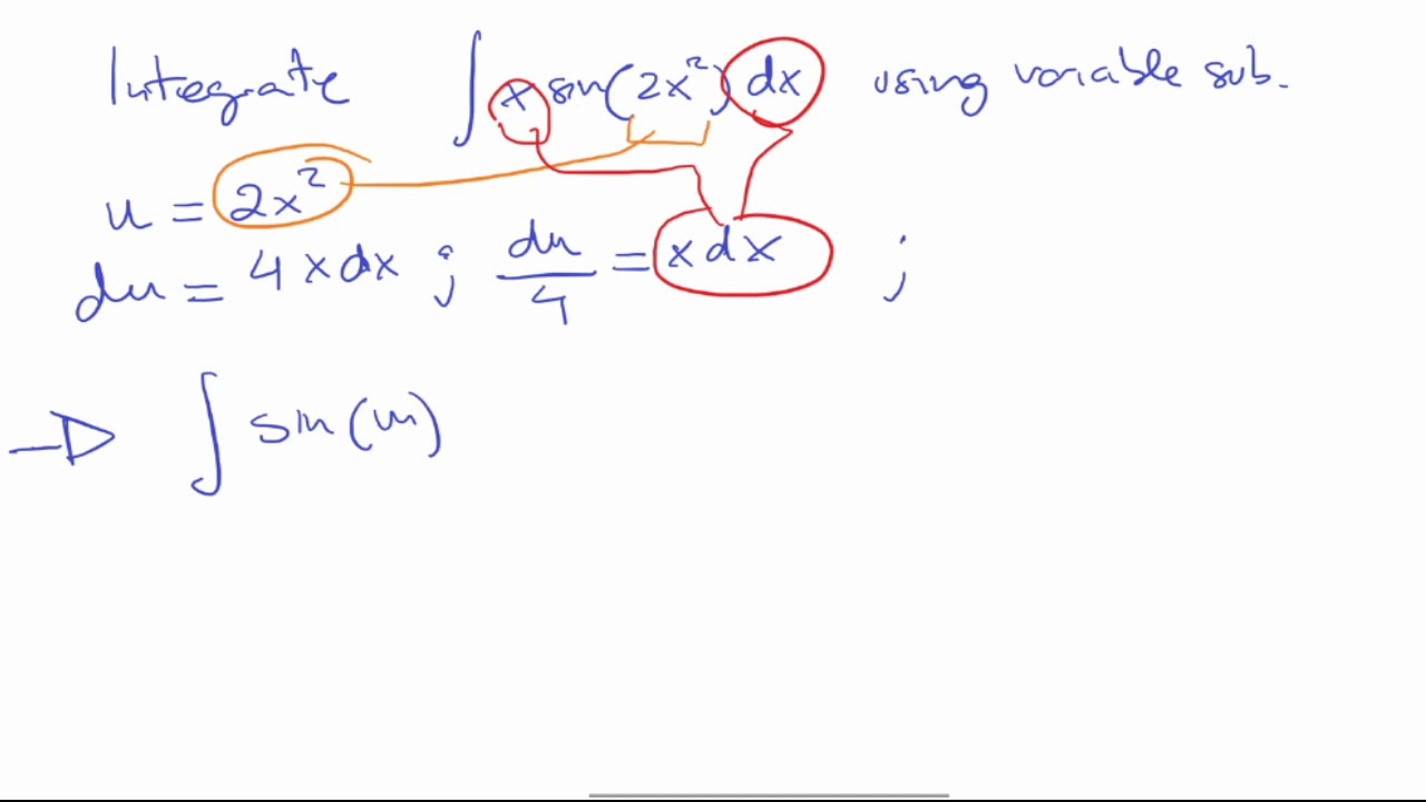 Integral of x sin(2x^2) YouTube