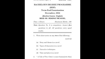 BEGE - 108   December 2024 Question Paper
