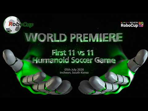 Video till 11-mannalag med humanoida robotar spelar fotboll