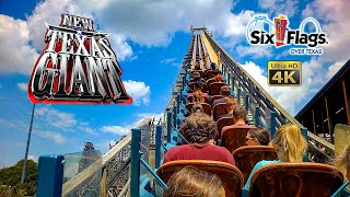 August 2022 New Texas Giant Roller Coaster On Ride Back Seat 4K POV Six Flags Over Texas