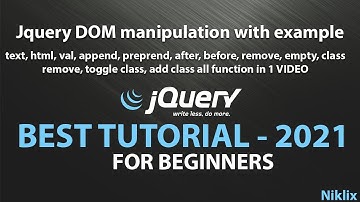 Jquery Tutorial | Append | Prepend | After | Before | Remove | Empty | Add  Remove Class | Jquery