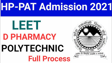 HP PAT Application form 2021| hp polytechnic form online 2021| HP leet exam 2021| hp pat 2021 apply|