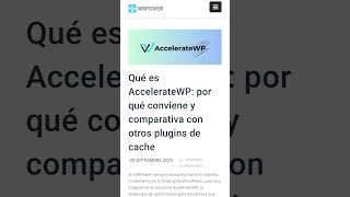 Velocidad y optimización al máximo de tu #wordpress #wordpresstutorial  con AccelerateWP. #plugins