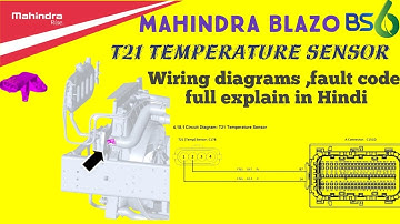 Mahindra blazo Bs6 truck me T21 temperature sensor wiring diagram and DTC fault code full explain.