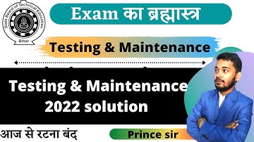 Testing and maintenance 2022 mcqs solution | Testing and maintenance 2022 PYQ solution | SBTE_BIHAR