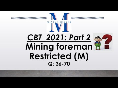 MCQ 2021:Part 2 | Mining Foreman (R)(M) | Q 36-70 | 2nd Class (R ...