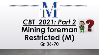MCQ 2021:Part 2 | Mining Foreman (R)(M) | Q 36-70 | 2nd Class (R) | Mining  Mate (R) | 1st Class (R) screenshot 5