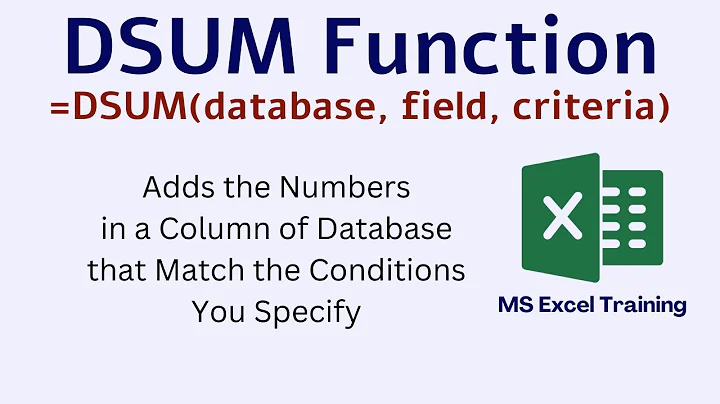 DSUM Function in Excel