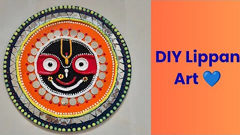 Traditional Lippan Art with Lord Jagannath Design🪷 | Beautiful DIY Home Decor 🪔
