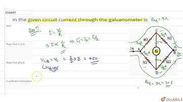 in the given circuit current through the galvanometer is