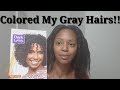 COLORED MY GRAY RELAXED HAIR!!