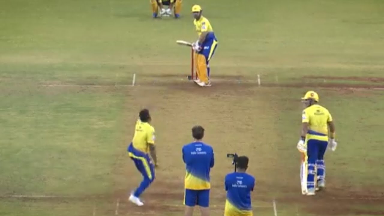 MS Dhoni super hits in CSK practice match | CSK practice session for ...