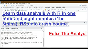 Learn data analysis with R in one hour and eight minutes (1hr 8mins). R crash course. #R #rstudio
