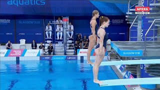 2018EuropeanDivingChampionships - Synch 3m Springboard Final - E. BERTOCCHI &amp; C. PELLACANI (1st)