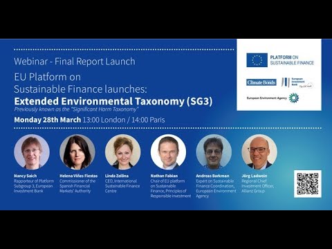 EU Platform on Sustainable Finance launches: Extended Environmental Taxonomy (SG3)