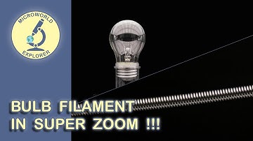 Light Bulb Filament under the Microscope. Unseen World in SUPER ZOOM!