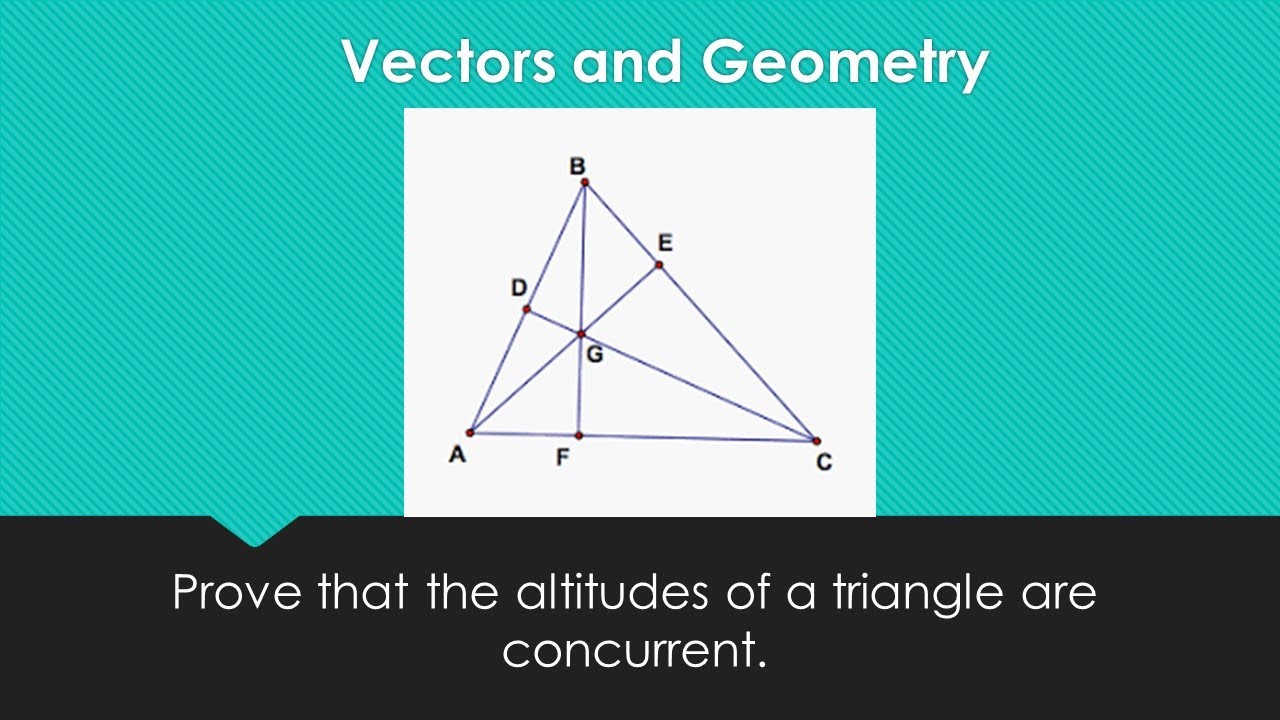 Vector Proof That The Altitudes Of A Triangles Are Concurrent