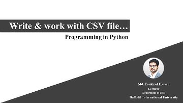 Write and work with CSV file | Python| AI