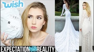 $19 WEDDING DRESS FROM WISH.COM | One Size Fits All.. what?!
