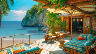 Morning Jazz Delight 🎵 Smooth Jazz Bossa Nova | Seaside Cafe Ambience with Gentle Ocean Waves Sounds