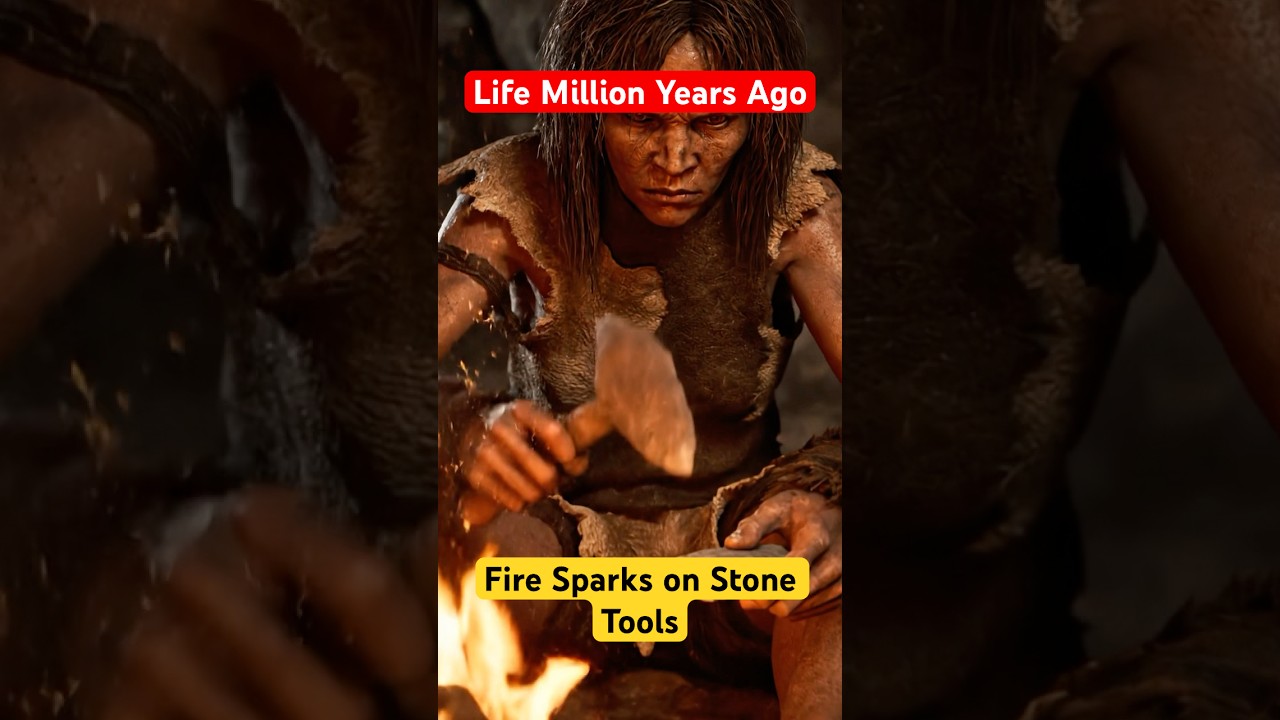 Life Million Years Ago | Fire and Shelter | Fire Sparks on Stone Tools