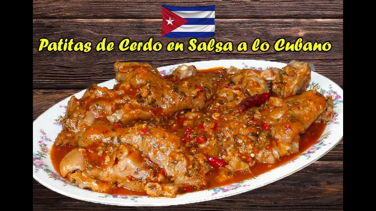 Patitas de Cerdo en Salsa a lo Cubano/Manitas de cerdo a lo cubano