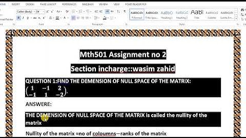 MTH501 ASSIGNMENT 2 SOLUTION 2024||MTH||MTH501 ASSIGNMENT 2 ||WASEEM ZAHID