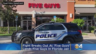 Fight Breaks Out At Florida 'Five Guys,' Lands Five Guys In Jail