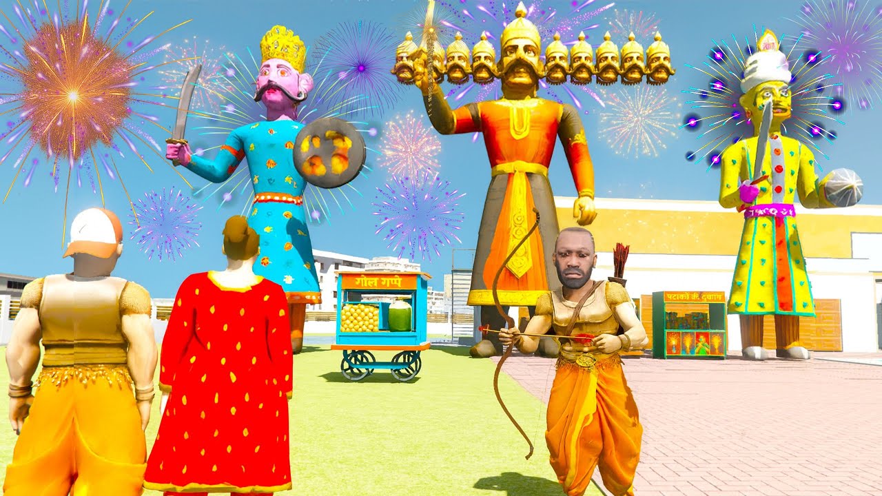 Franklin Celebrate dussehra in Indian Theft Auto Indian Bike Driving 3D