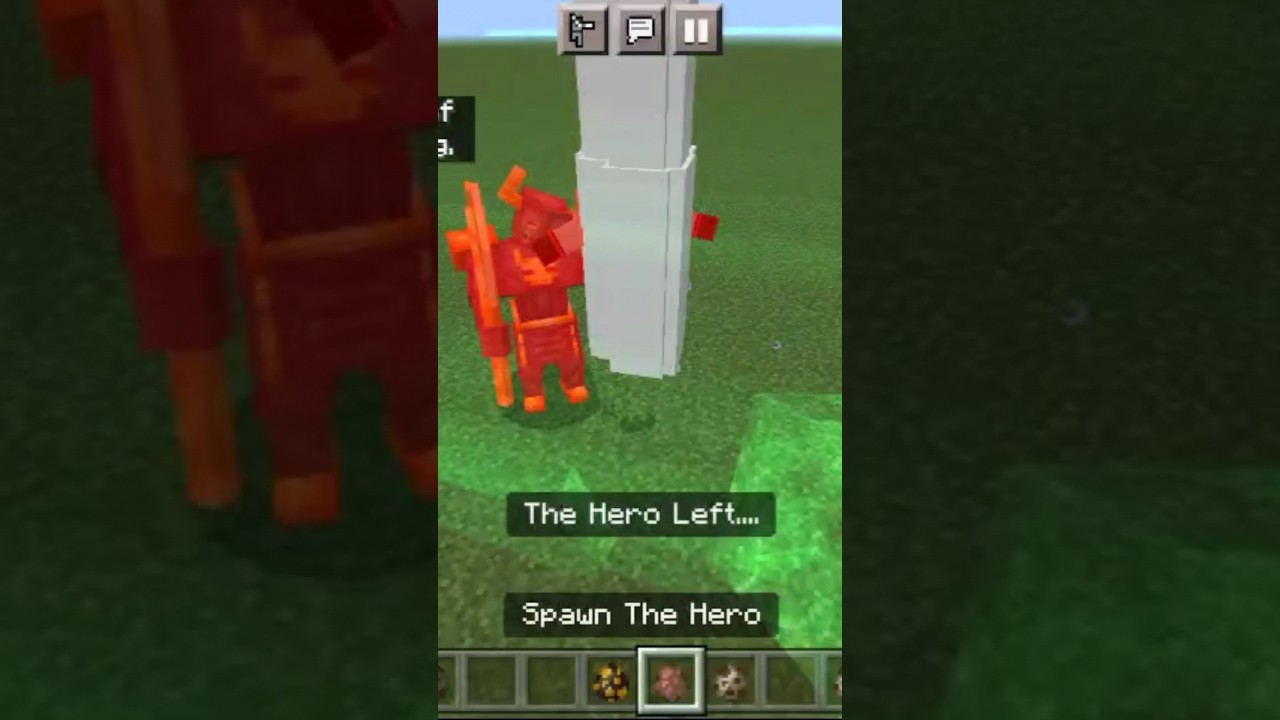 Hero vs nether boss fight in Minecraft 