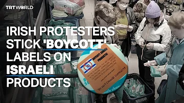 Irish protesters add ‘boycott’ stickers on products Israel made in occupied Palestine