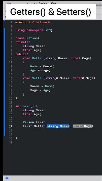 Getter() & Setter() in classes in #c++ | #programming - YouTube