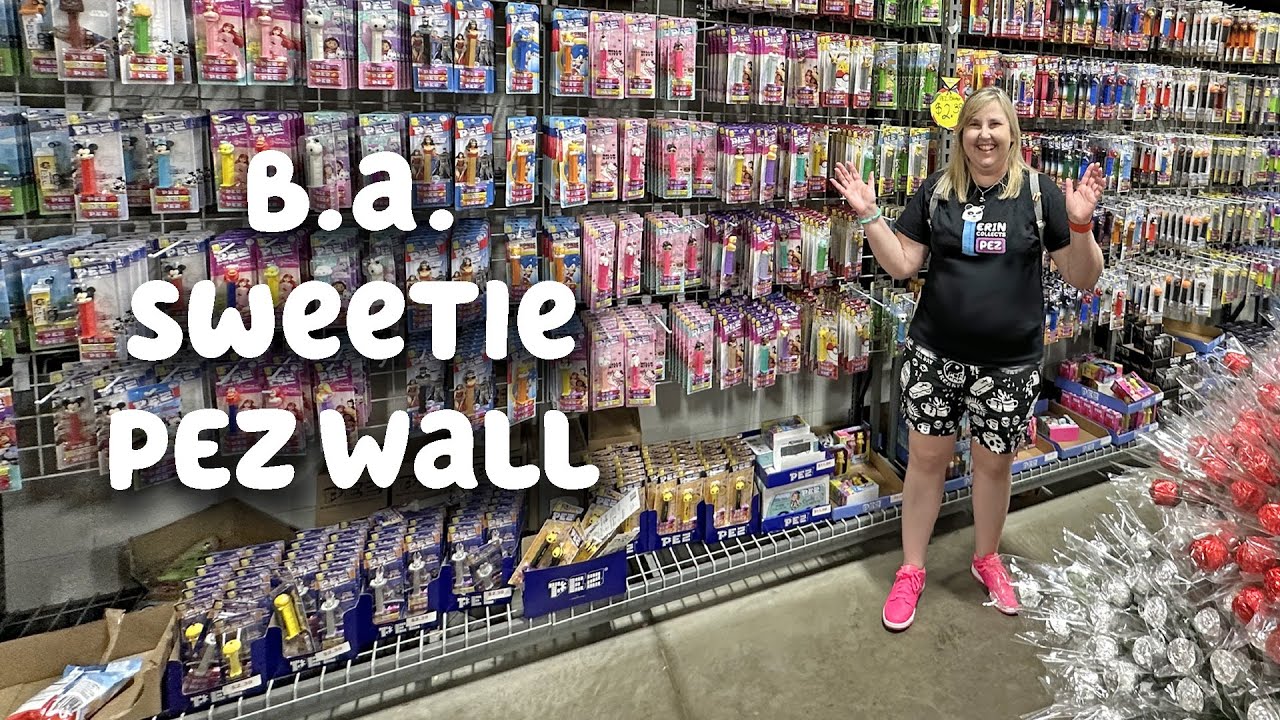Largest PEZ Dispenser Wall at b.a. Sweetie Candy Inc. Come Shopping