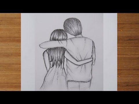 วาดรูปผู้หญิงกับผู้ชาย คู่รัก |แรเงาดินสอ | How to draw couple love |Sketching