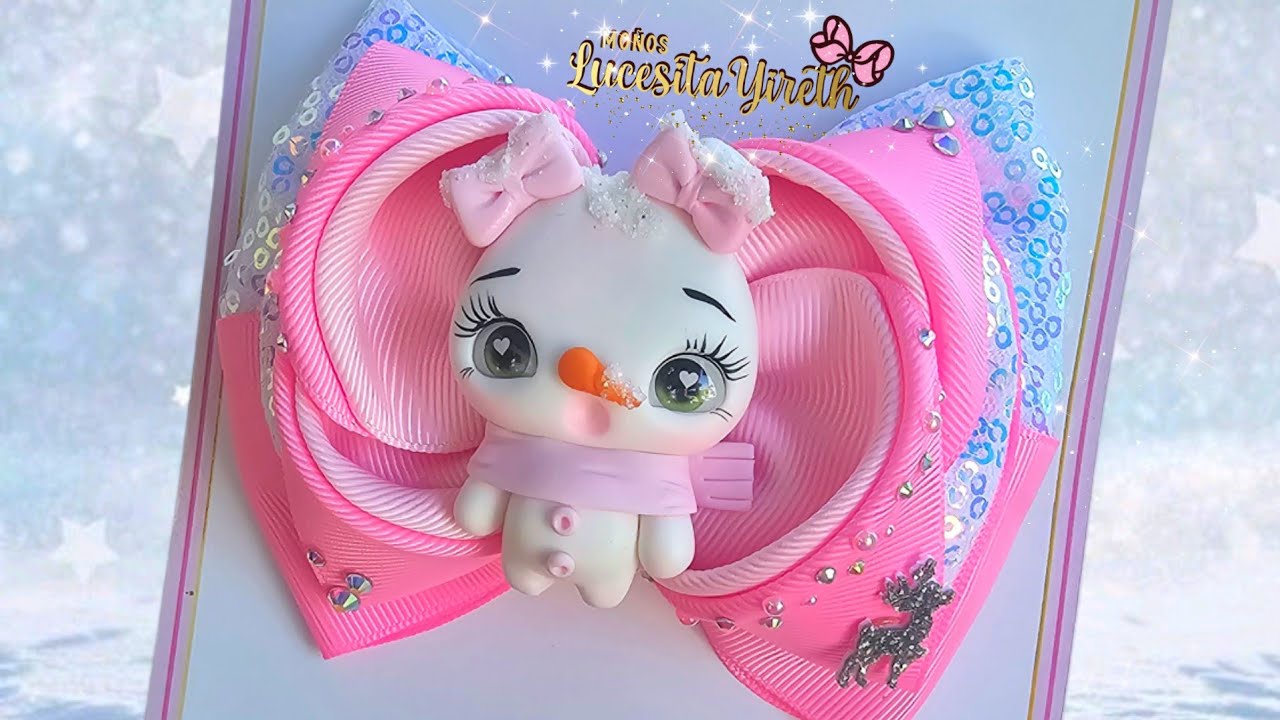 Moño Rosa Doble con listón de 5 cm/fita N12#hairbows #facildehacer # ...