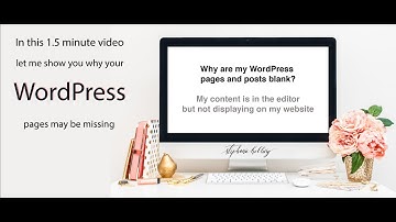 WordPress pages and posts are blank content is not displaying