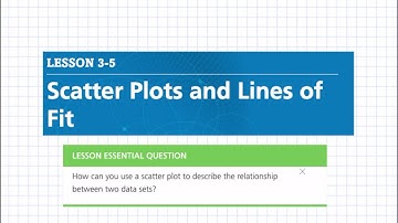 Scatter Plots and Lines of Fit (Lesson 3-5)