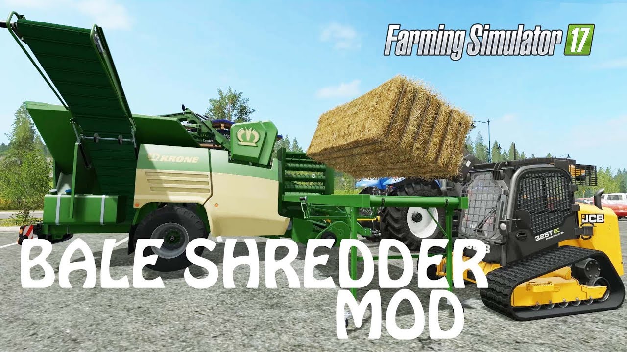 BALE SHRED MOD in Farming Simulator 2017 PRETTY INSANE & COOL MOD REALLY PC PS4 Xbox One