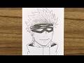 Easy Anime Drawing step by step | How to draw Satoru Gojo Easy | Gojo Anime Drawing 